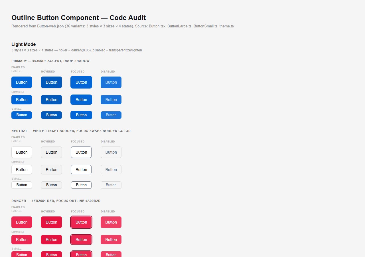 Code Audit Skill — Outline Button reference